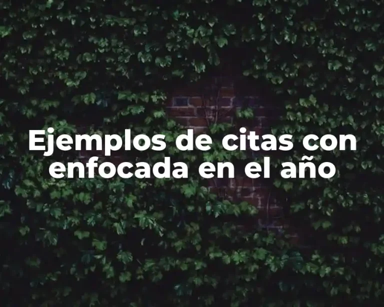 Ejemplos de citas con enfocada en el año