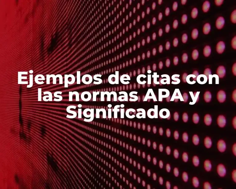 Ejemplos de citas con las normas APA y Significado