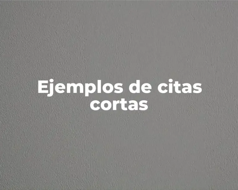 Ejemplos de citas cortas