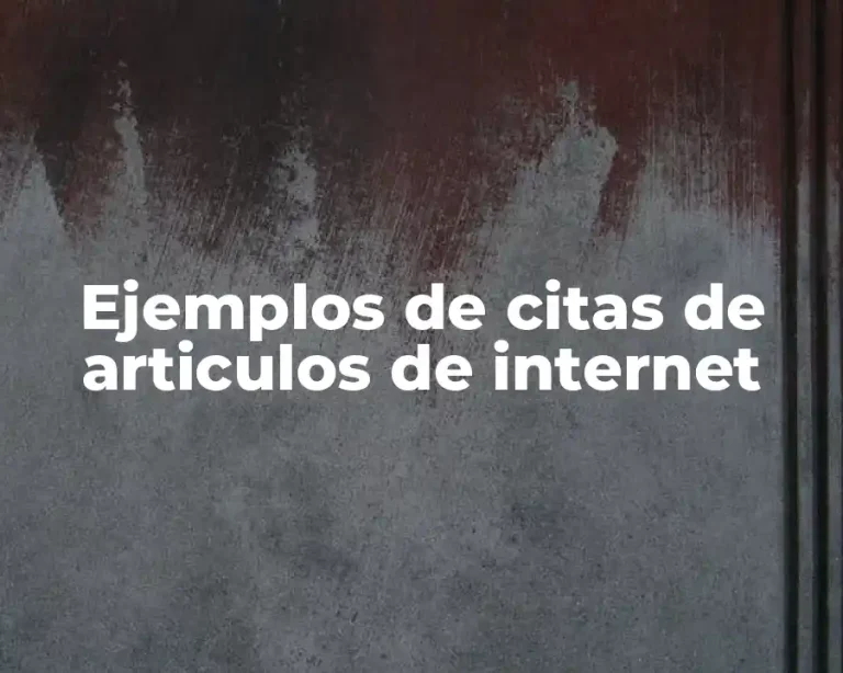 Ejemplos de citas de articulos de internet