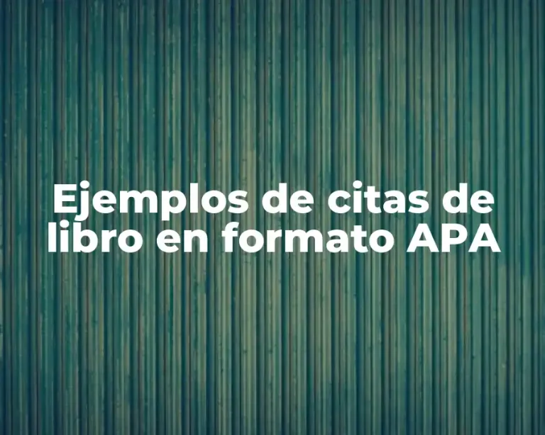 Ejemplos de citas de libro en formato APA
