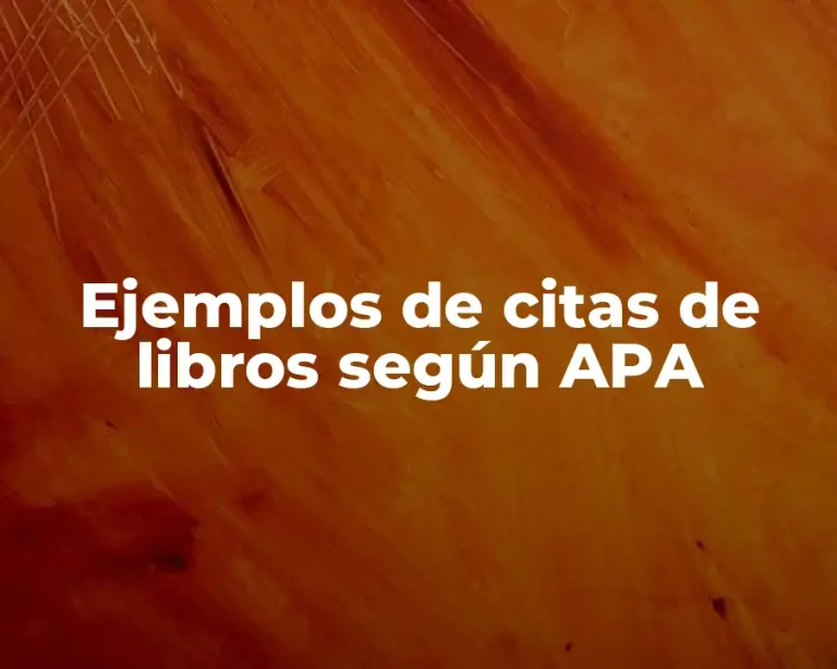 Ejemplos de citas de libros según APA