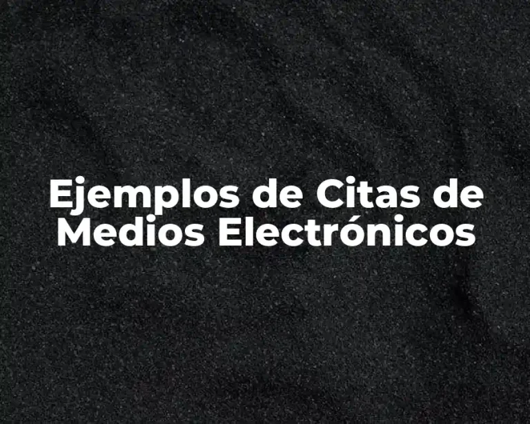 Ejemplos de Citas de Medios Electrónicos