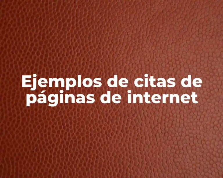Ejemplos de citas de páginas de internet
