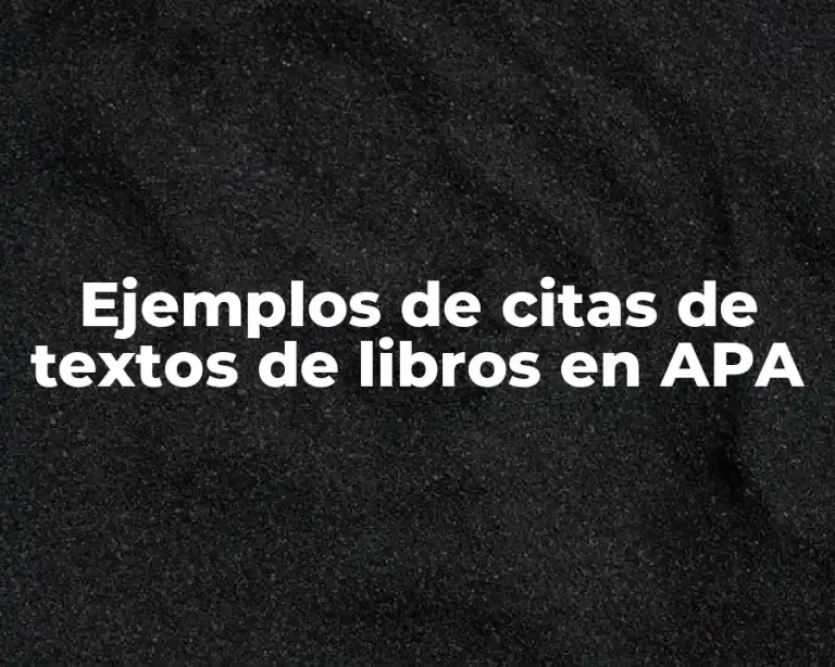Ejemplos de citas de textos de libros en APA