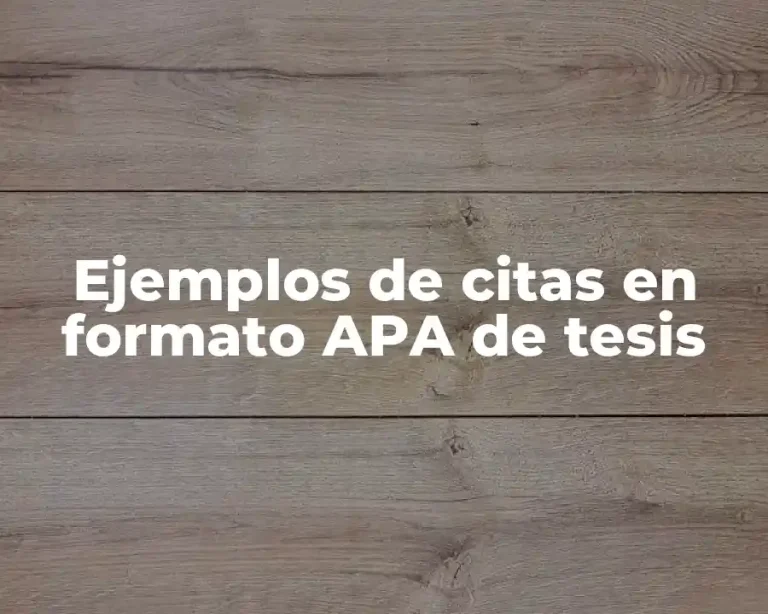 Ejemplos de citas en formato APA de tesis