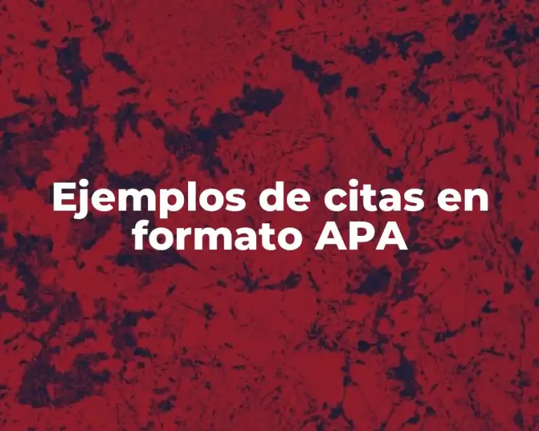 Ejemplos de citas en formato APA