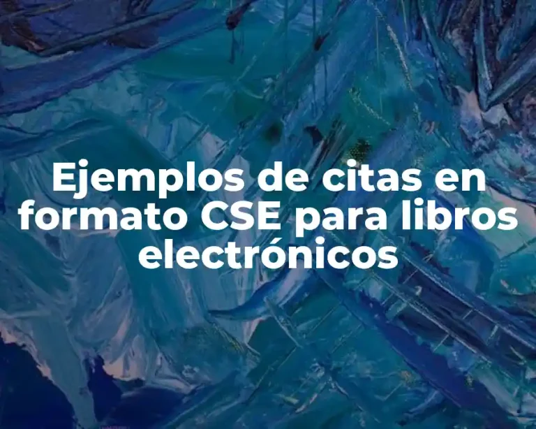 Ejemplos de citas en formato CSE para libros electrónicos