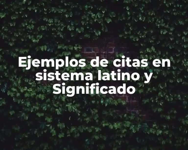 Ejemplos de citas en sistema latino y Significado