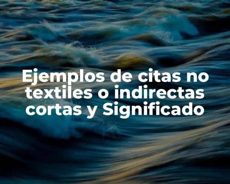 Ejemplos de citas no textiles o indirectas cortas y Significado