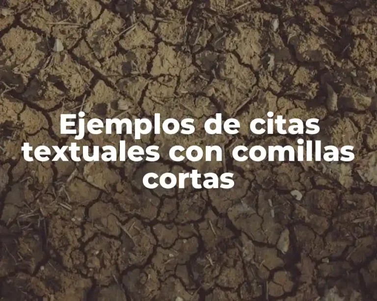 Ejemplos de citas textuales con comillas cortas