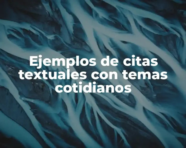 Ejemplos de citas textuales con temas cotidianos