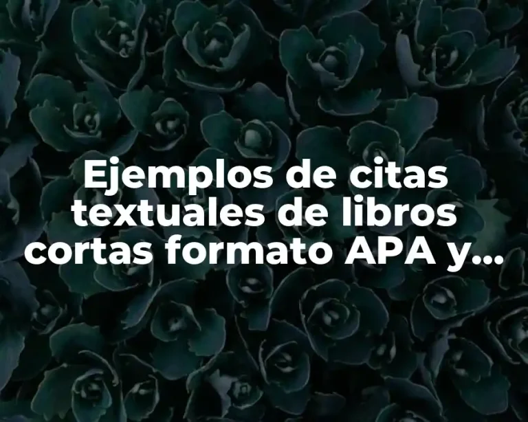 Ejemplos de citas textuales de libros cortas formato APA y Significado