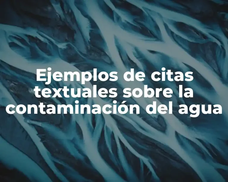 Ejemplos de citas textuales sobre la contaminación del agua