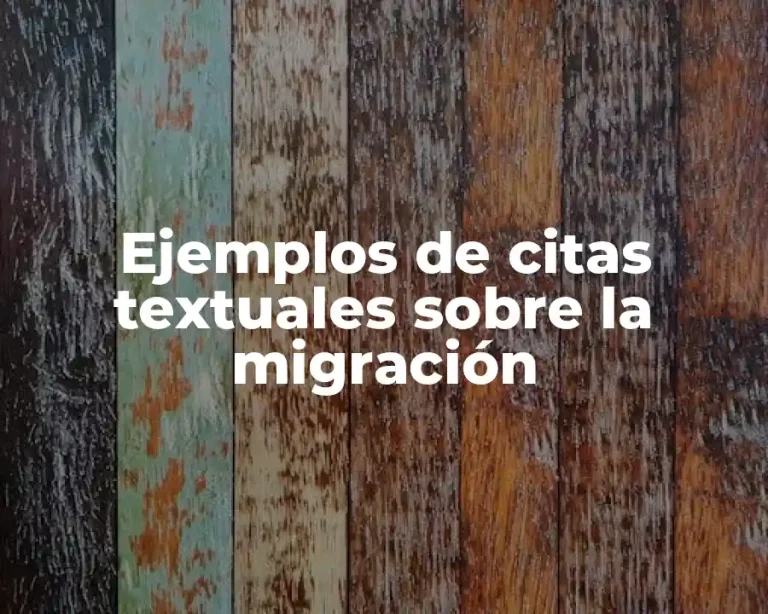 Ejemplos de citas textuales sobre la migración
