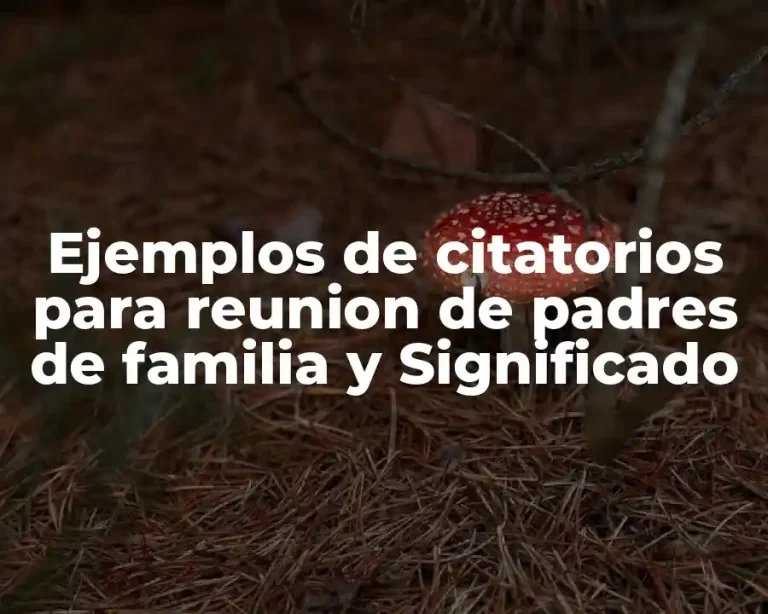Ejemplos de citatorios para reunion de padres de familia y Significado