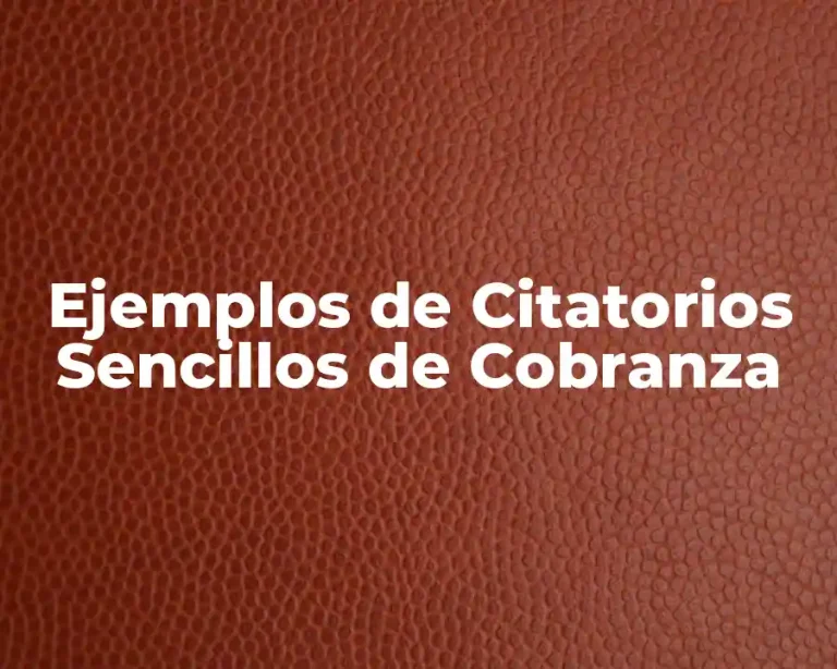 Ejemplos de Citatorios Sencillos de Cobranza