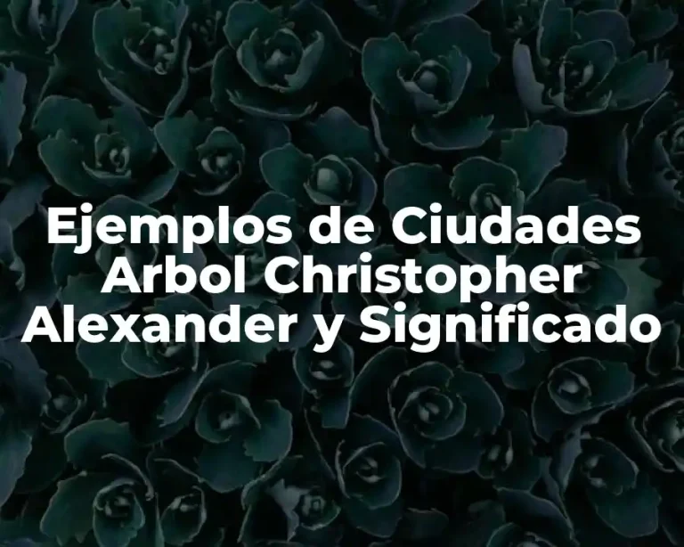 Ejemplos de Ciudades Arbol Christopher Alexander y Significado