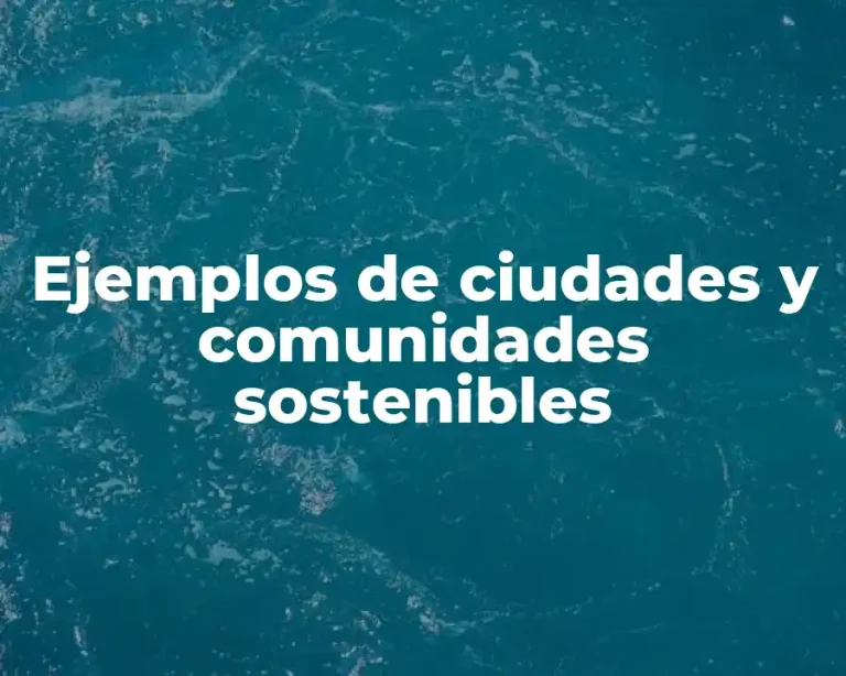 Ejemplos de ciudades y comunidades sostenibles