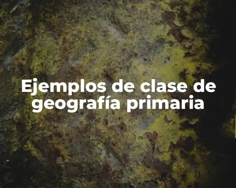 Ejemplos de clase de geografía primaria