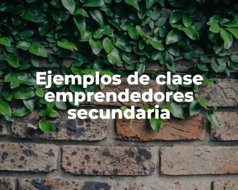 Ejemplos de clase emprendedores secundaria