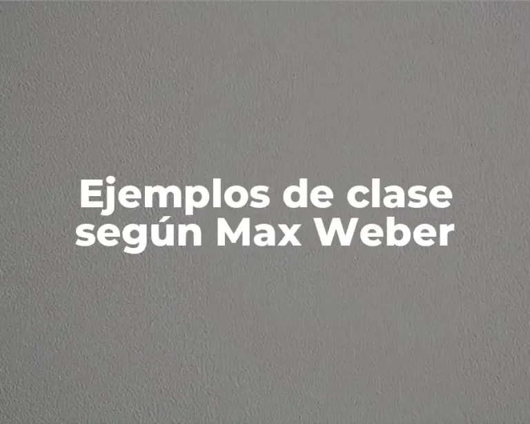 Ejemplos de clase según Max Weber