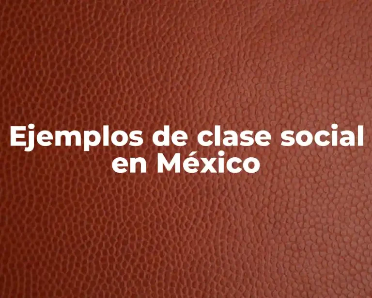 Ejemplos de clase social en México
