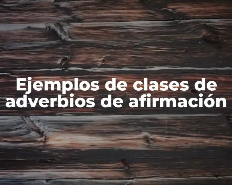 Ejemplos de clases de adverbios de afirmación