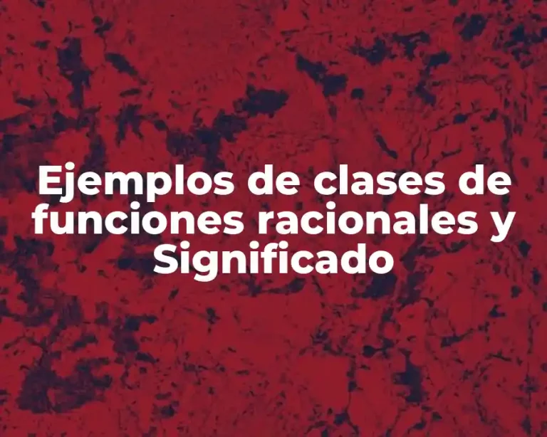 Ejemplos de clases de funciones racionales y Significado