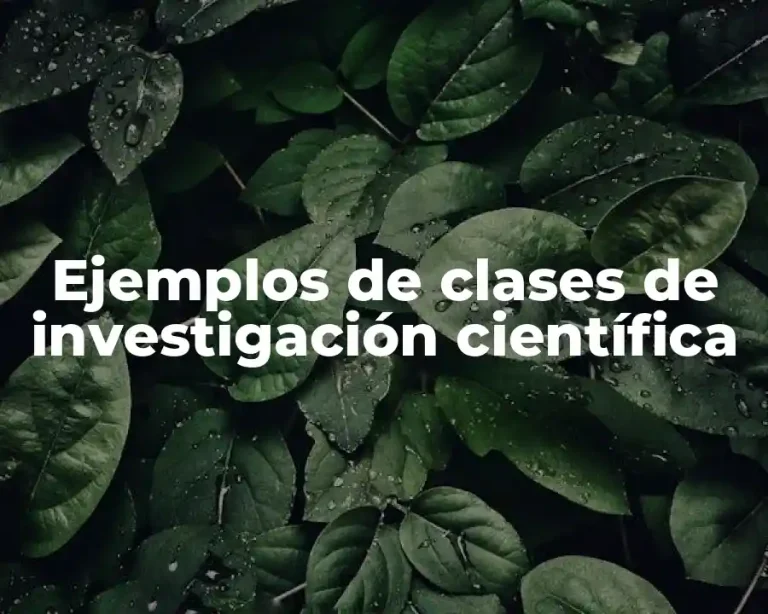 Ejemplos de clases de investigación científica