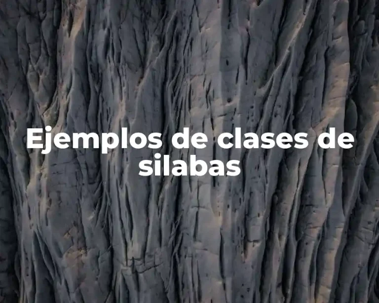 Ejemplos de clases de silabas