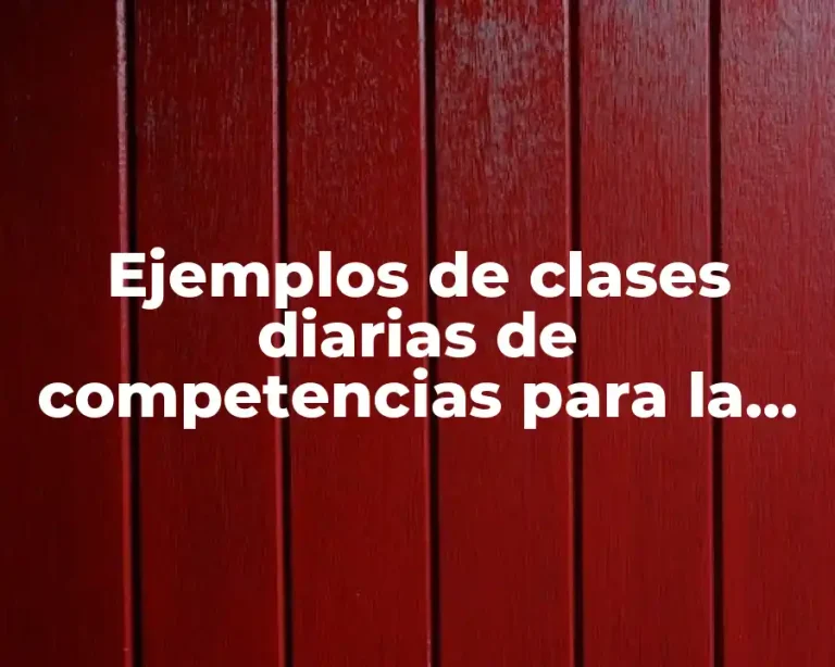 Ejemplos de clases diarias de competencias para la vida y Significado
