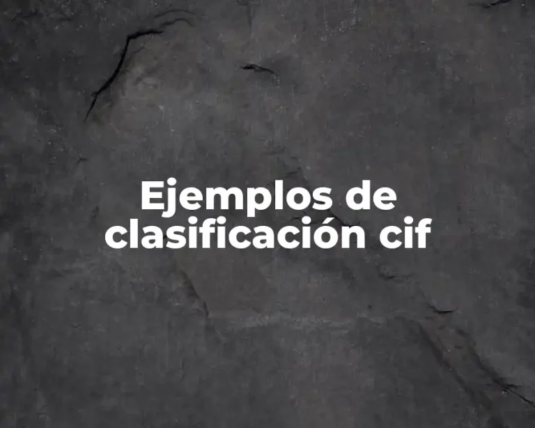 Ejemplos de clasificación cif
