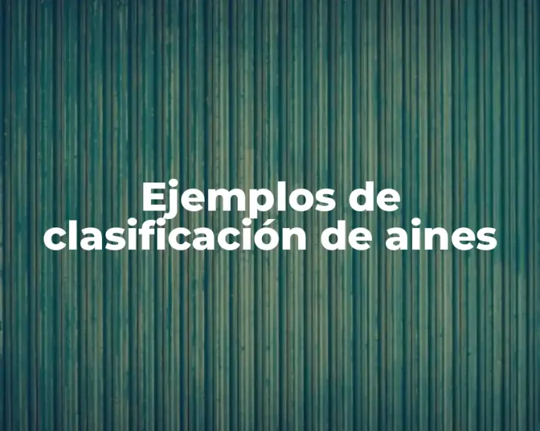Ejemplos de clasificación de aines