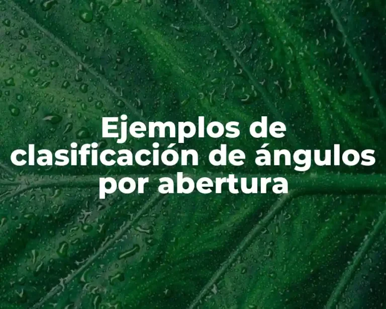 Ejemplos de clasificación de ángulos por abertura