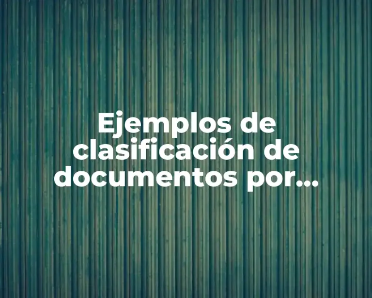 Ejemplos de clasificación de documentos por materias y Significado
