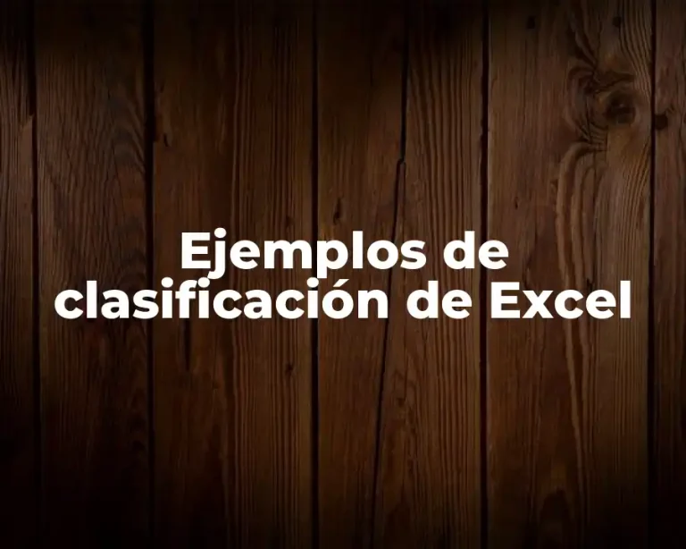 Ejemplos de clasificación de Excel