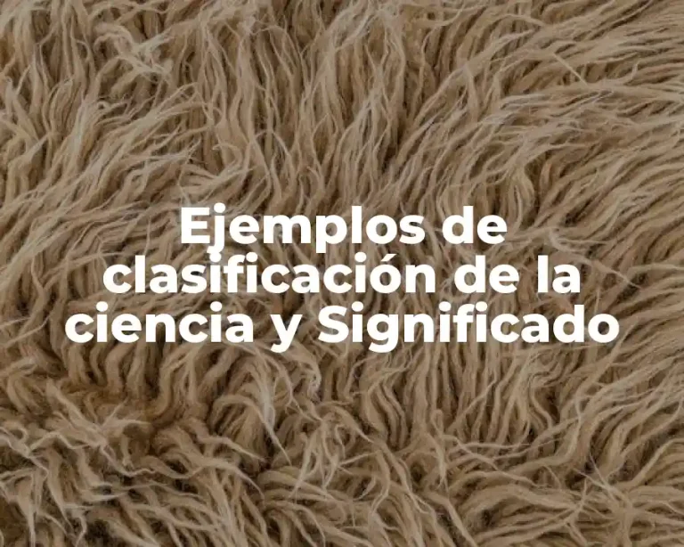 Ejemplos de clasificación de la ciencia y Significado