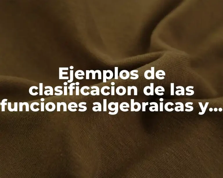 Ejemplos de clasificacion de las funciones algebraicas y trascendentes