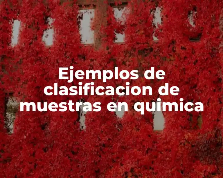 Ejemplos de clasificacion de muestras en quimica