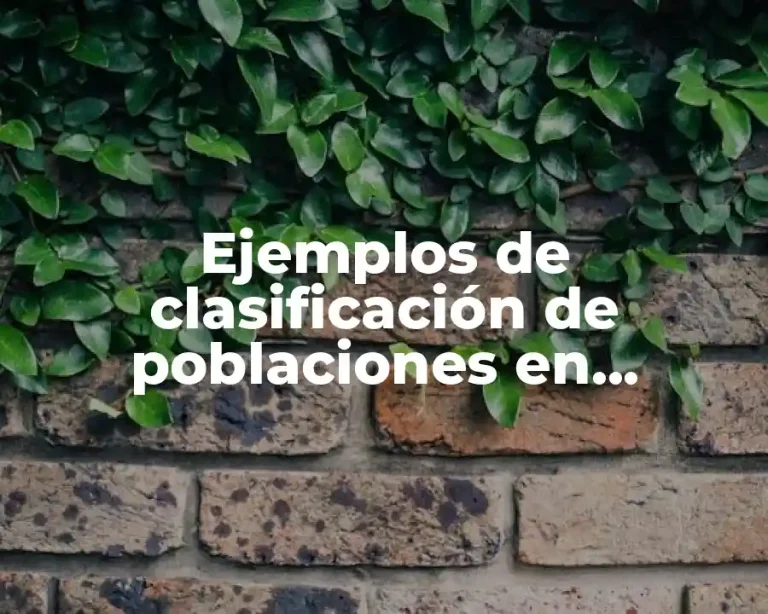 Ejemplos de clasificación de poblaciones en estadística y Significado