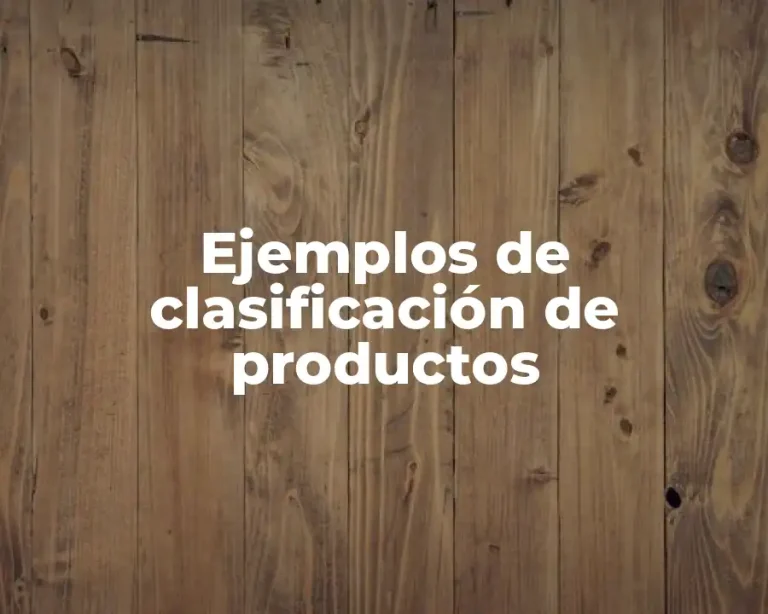 Ejemplos de clasificación de productos