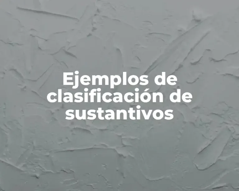Ejemplos de clasificación de sustantivos