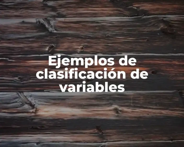 Ejemplos de clasificación de variables