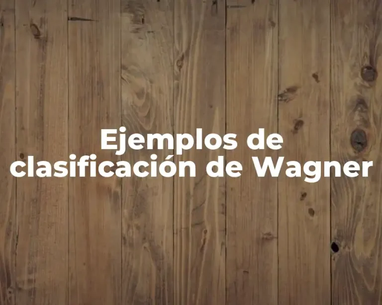 Ejemplos de clasificación de Wagner