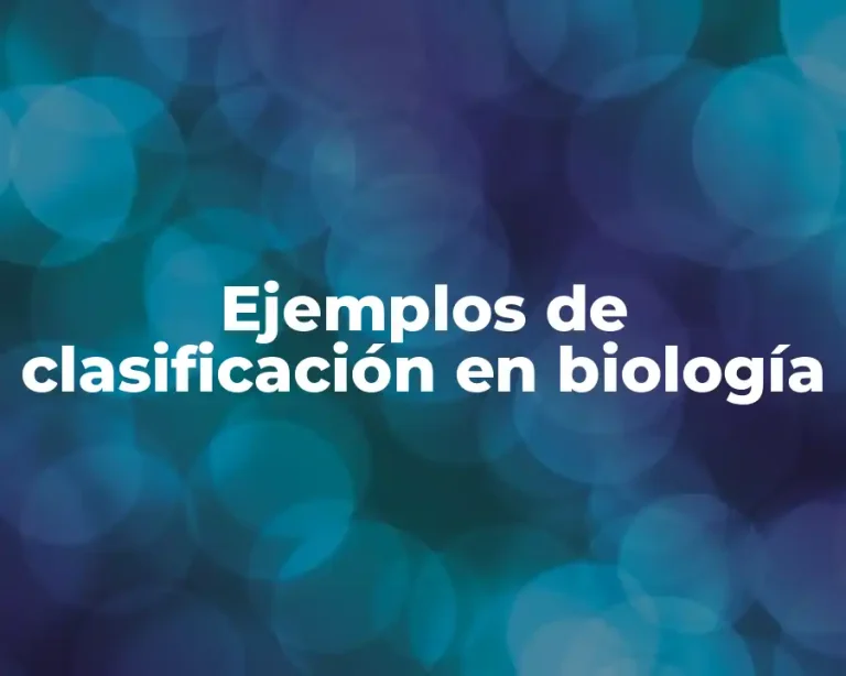Ejemplos de clasificación en biología