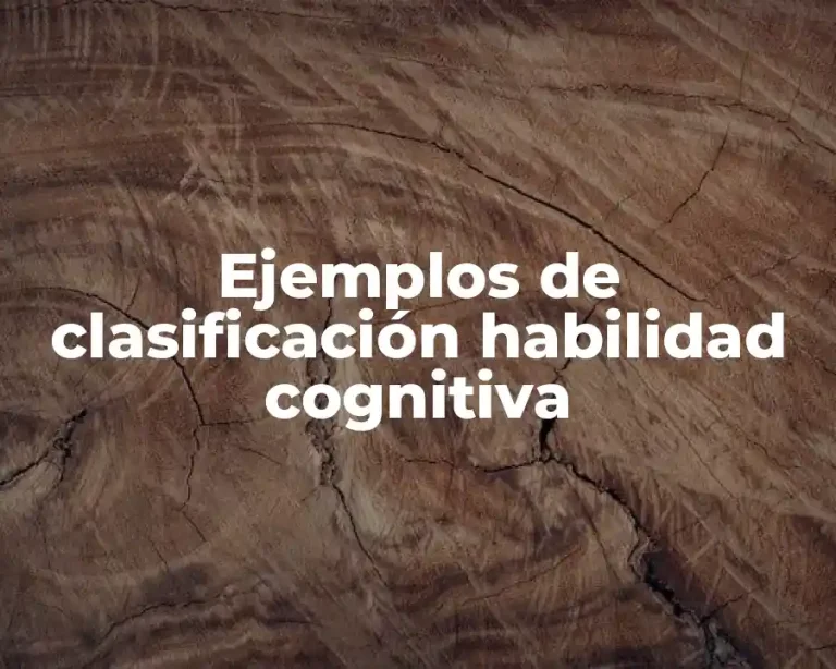Ejemplos de clasificación habilidad cognitiva