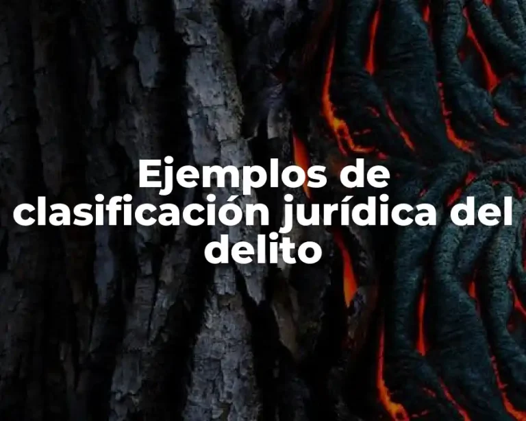 Ejemplos de clasificación jurídica del delito
