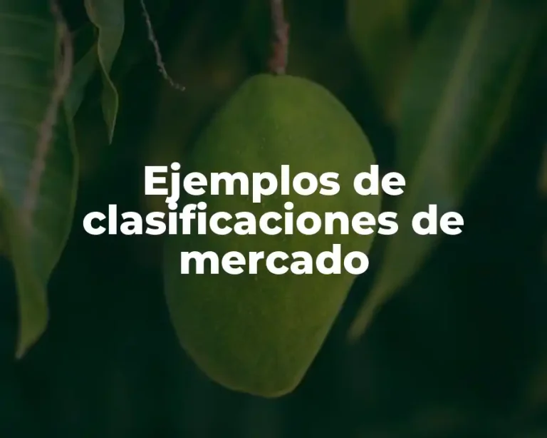 Ejemplos de clasificaciones de mercado