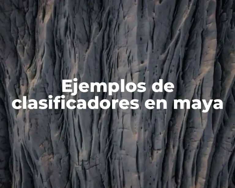 Ejemplos de clasificadores en maya